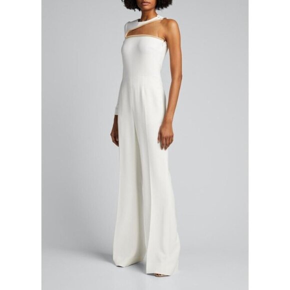Stella McCartney Lyta One-Sleeve Cutout Jumpsuit Size 42 US 6 White $3340 - Picture 1 of 16